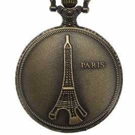 Deffrun Vintage Eiffeltårnmønster Paris Kjede Retro Lommeur