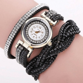 Duoya D056 Crystal Retro Style Dame Armbånd Watch Dress Quartz Klokker