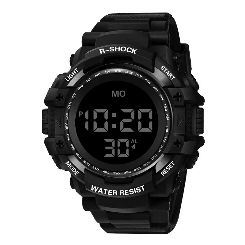 Honhx 53F-783 Menn Mote Lysende Display Stoppeklokke Alarmklokke Digital Klokke