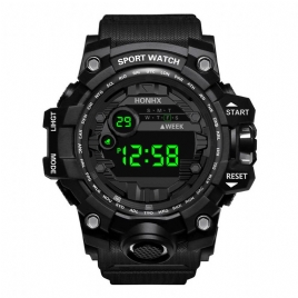 Honhx 55-66F Herre Lysende Display Vekkerklokke Stoppeklokke Sport Digital Watch