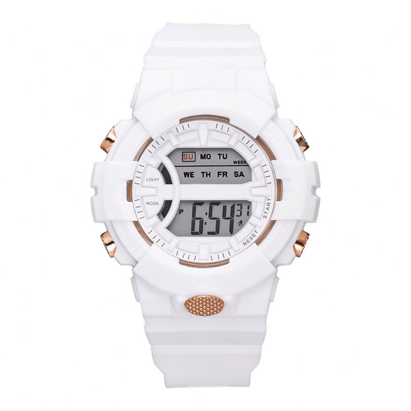 Honhx 592 Fashion Casual Time Week Display Silikonrem Led Digital Watch Dameklokke