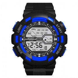 Honhx S716 Mote Fargerikt Nattlys Menn Vekkerklokke Uke Display Sport Digital Watch