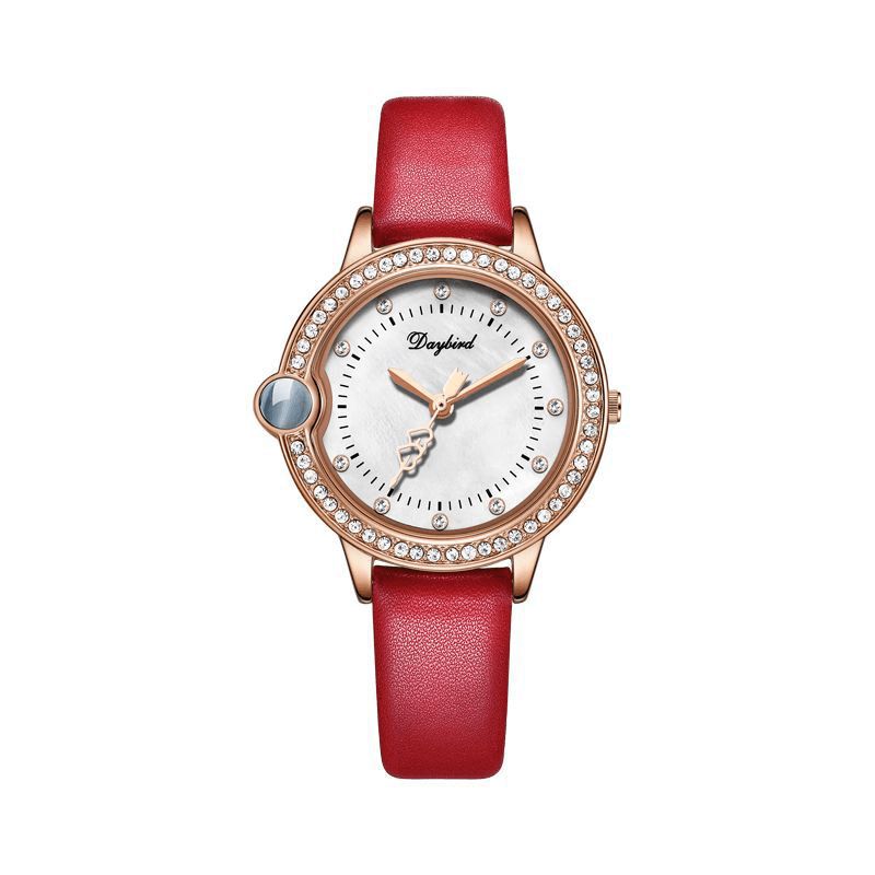 Jy060 Mote Elegant Design Luksus Krystalllegeringsrem Dame Armbånd Armbåndsur Kvartsklokke