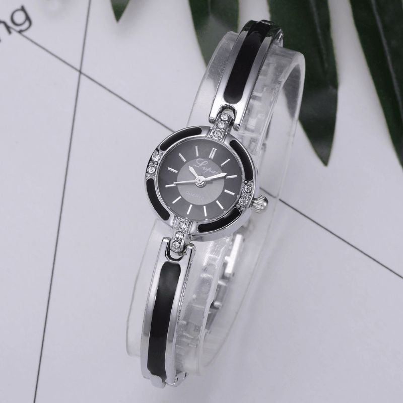 Lvpai P282 Crystal Diamond Armbånd Watch Full Steel Casual Style Quartz Klokker