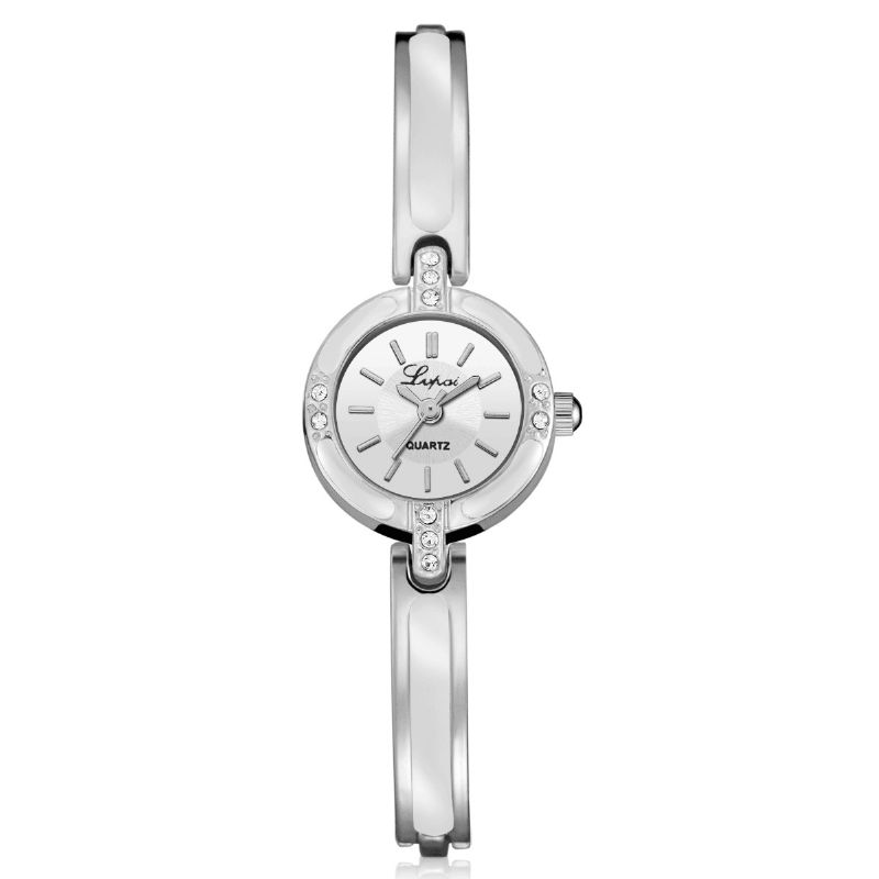 Lvpai P282 Crystal Diamond Armbånd Watch Full Steel Casual Style Quartz Klokker
