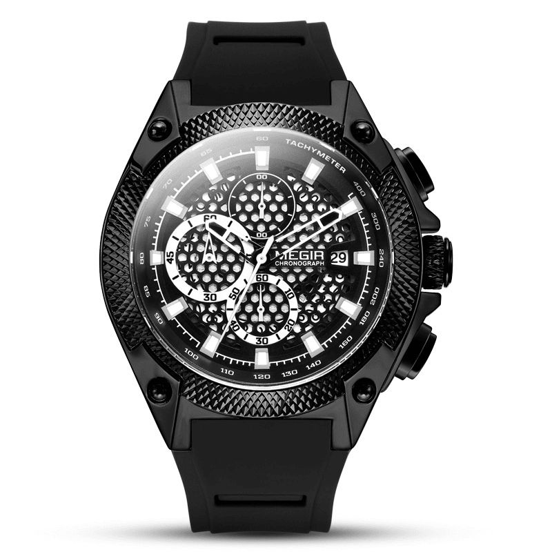 Megir 2127 Fashion Herreklokke Multi-Function Chronograph Sport Kvartsklokke