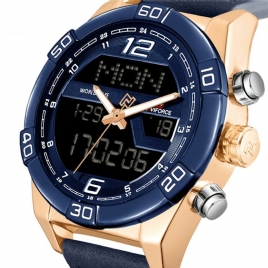 Naviforce 9128 Dual Display Digital Watch Chronograph Herre Alarm Sport Armbåndsur