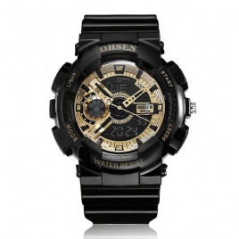 Ohsen Ad1803 Dual Display Digital Watch Herre Sport Lysende Stoppeklokke Alarm Vanntett Klokke