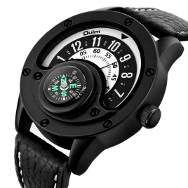 Oulm 3880 Compass Creative Armbåndsur For Menn Fasjonabelt Skinnbånd Kvartsklokke