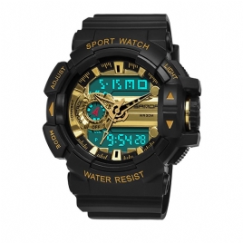 Sanda 599 Luminous Display Candar Stoppeklokke Herre Mote Sport Watch Dual Display Digital Watch