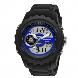 Sanda 769 Dual Digital Digital Watch Herre Pu Stoppeklokke Lysende Vis Kalender Outdoor Sport Watch