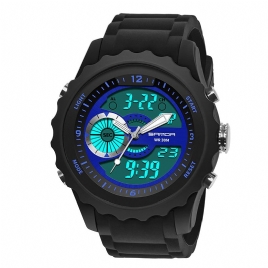 Sanda 769 Sport Herreklokke Lysende Dato Uke Display Dual Time Vanntett Utendørs Digitalklokke