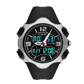 Sanda 799 Mote 12 24 Timers Stoppeklokke Timing Lysende Skjerm Vanntett Herre Dual Display Digital Watch
