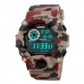 Skmei 1019 Digital Watch Fashion Multi-Funcional Sports Chronograph 50M Vanntett Armbåndsklokke For Menn