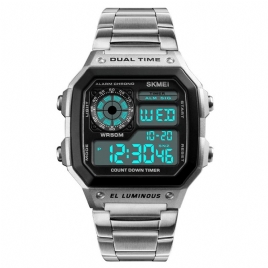 Skmei 1335 Digital Watch Herre Chronograph Alarm Watch Fashion Style Sports Watch I Rustfritt Stål