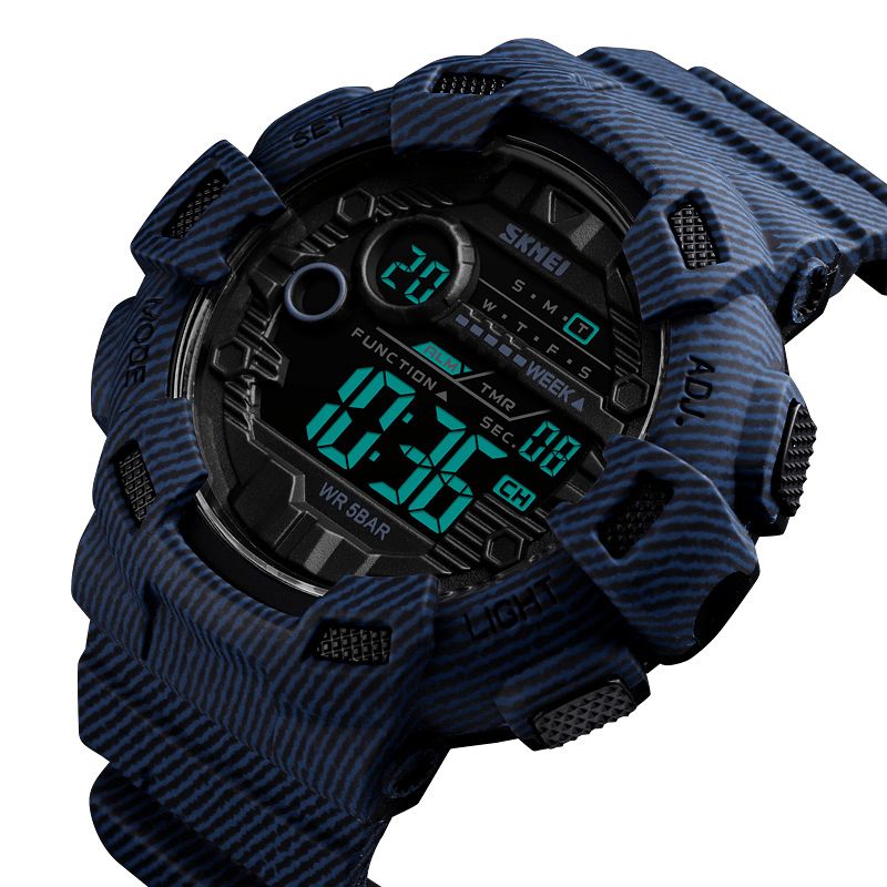 Skmei 1472 Uke Display Alarm Cowboy Vanntett Sports Herre Digital Watch