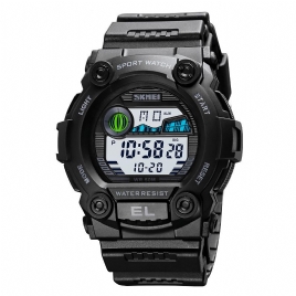 Skmei 1633 Chronograph Sport Herre Armbåndsur Lysende Display Vanntett Led Digital Watch