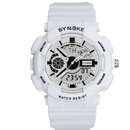 Synoke 9015 Dobbel Display Bevegelse Lysende Alarm Kalender Sport Dobbel Display Digital Klokke Herreklokke