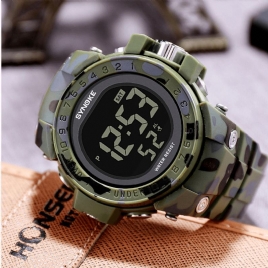 Synoke 9030 Mote Herreklokke Vanntett Uke Display Alarm El Light Camouflage Digital Watch