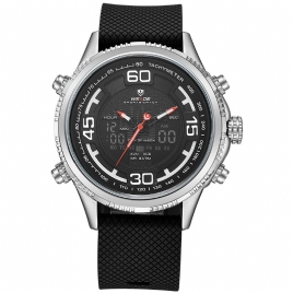 Weide 6306 Dual Display Digital Watch Cozy Silikonrem Alarm Kalender Lysende Sport Watch