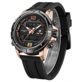 Weide Wh8602 Casual Style Lcd-Skjerm Herre Armbåndsur Silikonrem Kvartsklokke