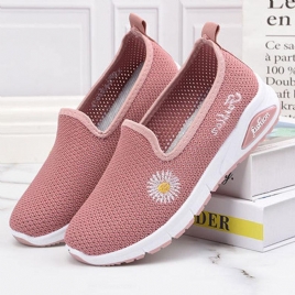 Dame Daisy Decor Mesh Comfy Pustende Casual Slip On Sneakers