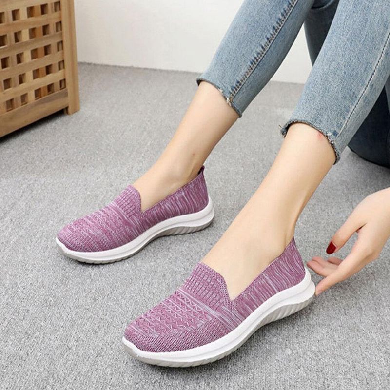 Dame Mesh Slip On Sport Soft Sole Uformelle Flate Sko