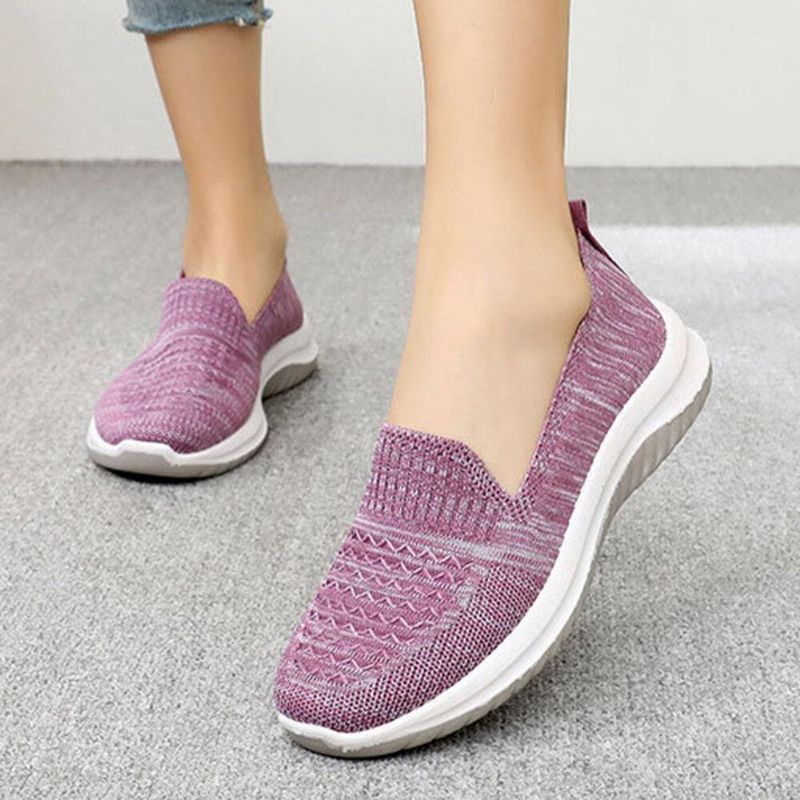 Dame Mesh Slip On Sport Soft Sole Uformelle Flate Sko