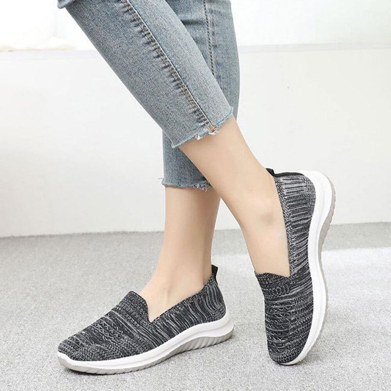 Dame Mesh Slip On Sport Soft Sole Uformelle Flate Sko