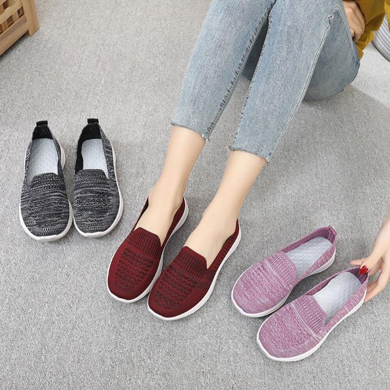 Dame Mesh Slip On Sport Soft Sole Uformelle Flate Sko