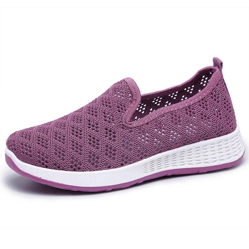 Kvinner Hollow Out Mesh Lazy Slip On Walking Sko