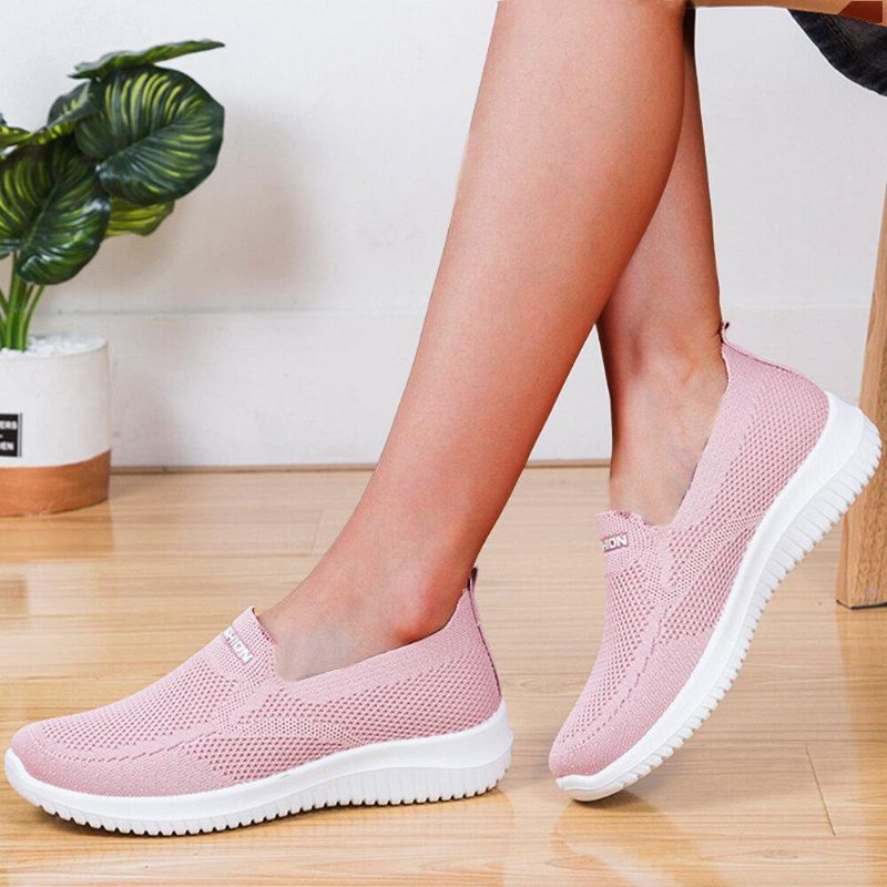 Kvinner Mesh Lukket Tå Lazy Slip On Casual Walking Sko