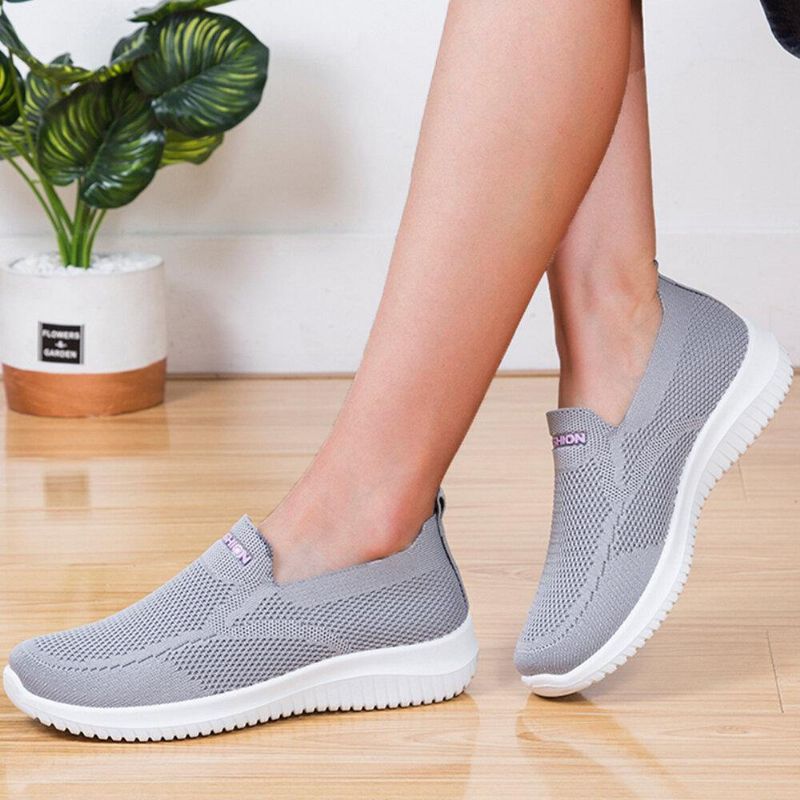 Kvinner Mesh Lukket Tå Lazy Slip On Casual Walking Sko