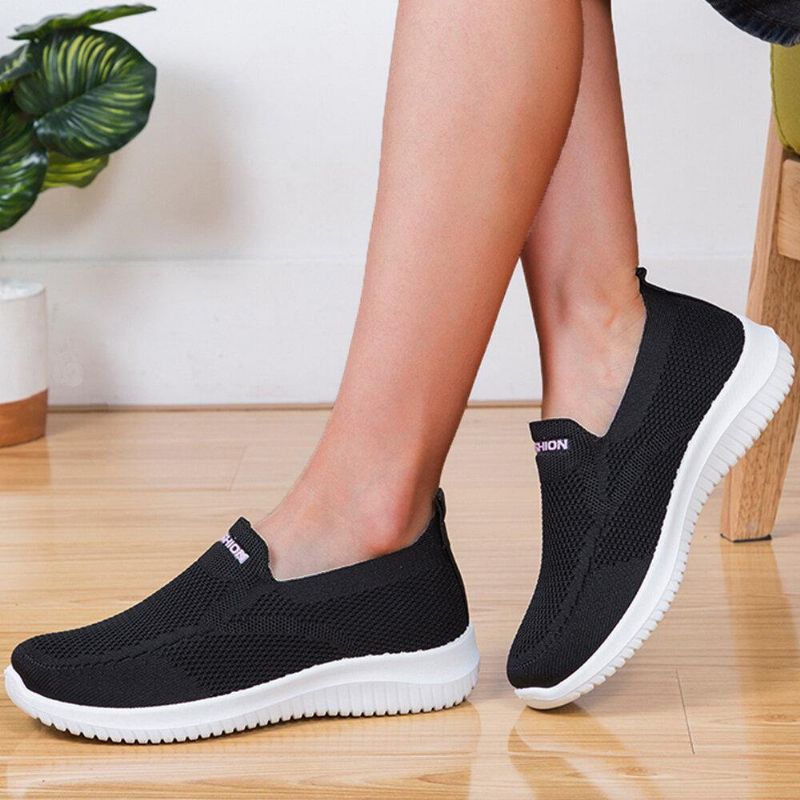 Kvinner Mesh Lukket Tå Lazy Slip On Casual Walking Sko