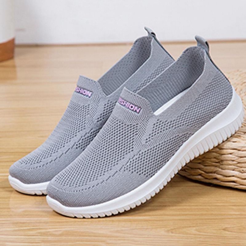 Kvinner Mesh Lukket Tå Lazy Slip On Casual Walking Sko