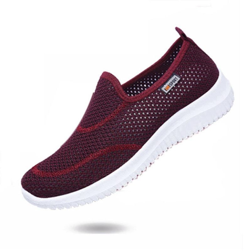 Kvinner Mesh Mønster Lazy Slip On Lette Fritidssko