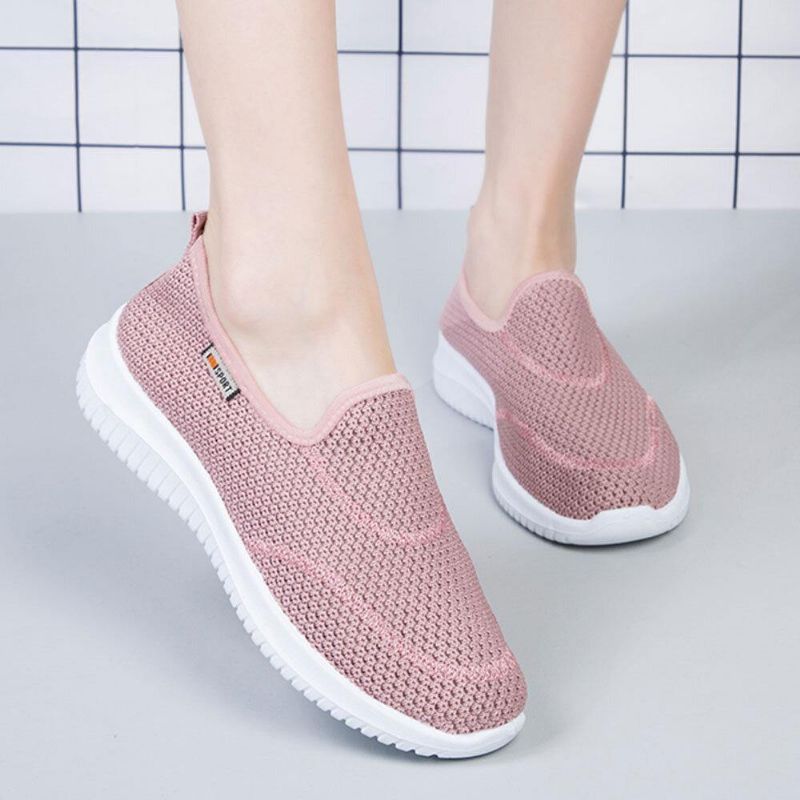 Kvinner Mesh Mønster Lazy Slip On Lette Fritidssko