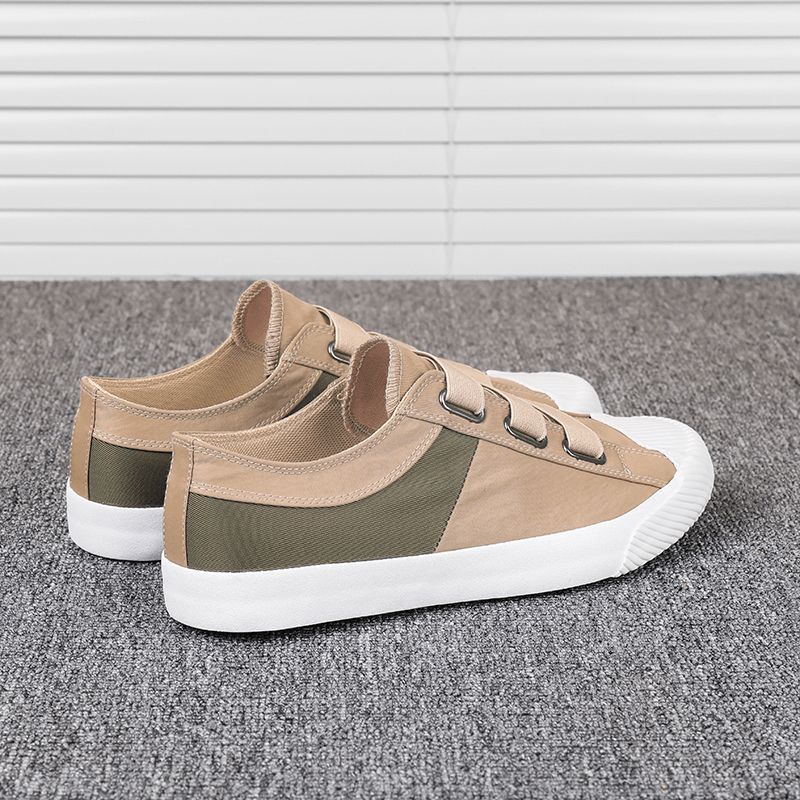 Menn Colorblock Comfy Pustende Elastisk Band Slip On Casual Daily Canvas Joggesko