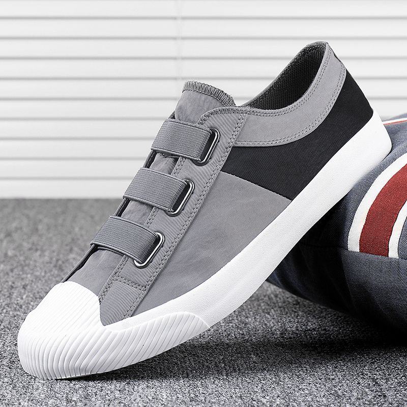 Menn Colorblock Comfy Pustende Elastisk Band Slip On Casual Daily Canvas Joggesko