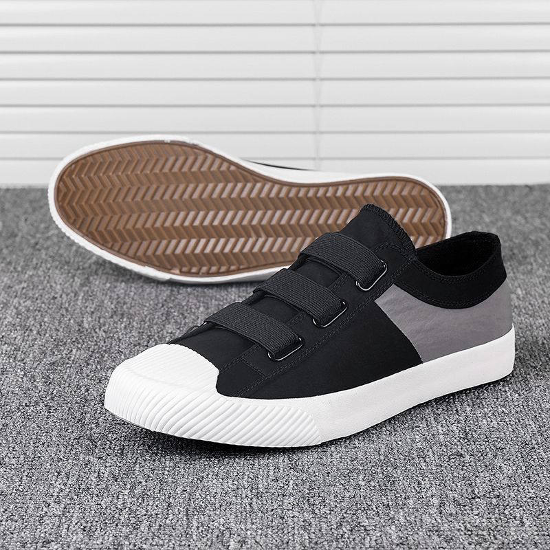 Menn Colorblock Comfy Pustende Elastisk Band Slip On Casual Daily Canvas Joggesko