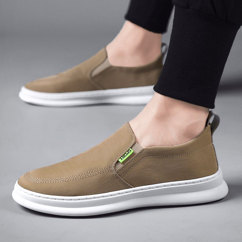 Menn Is Silk Cloth Pustende Kjøresko Slip On Skate Sneakers