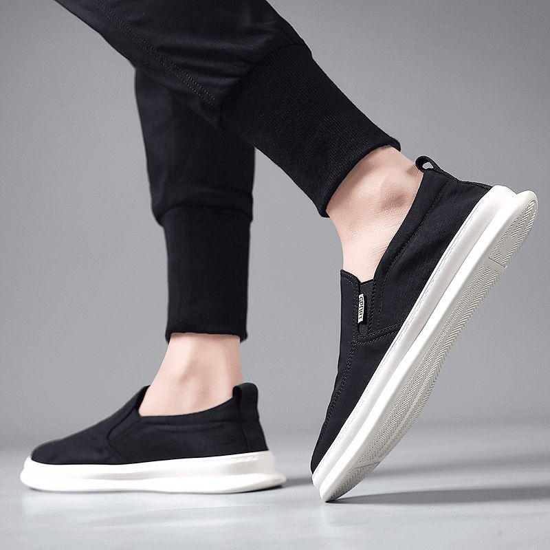 Menn Is Silk Cloth Pustende Kjøresko Slip On Skate Sneakers