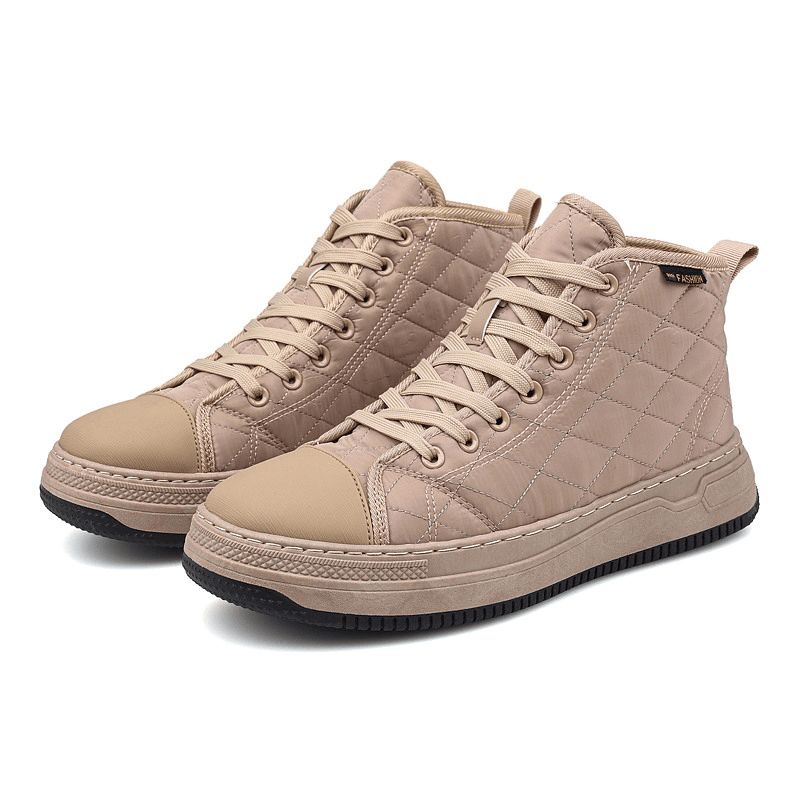 Menn Søm Pledd Ned Klut Comfy Slipm Resistant Lace Up High Top Joggesko