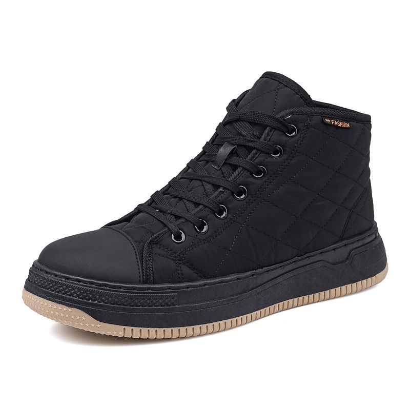 Menn Søm Pledd Ned Klut Comfy Slipm Resistant Lace Up High Top Joggesko