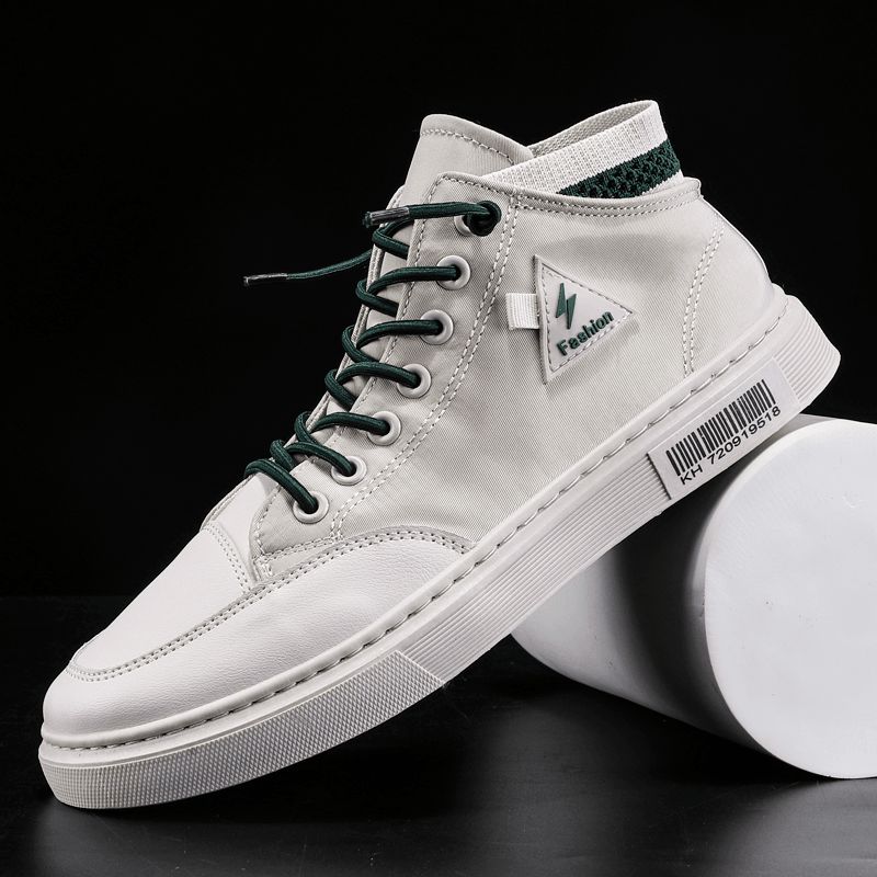 Menn Stilig Søm Lerret Comfy Pustende High Top Casual Joggesko