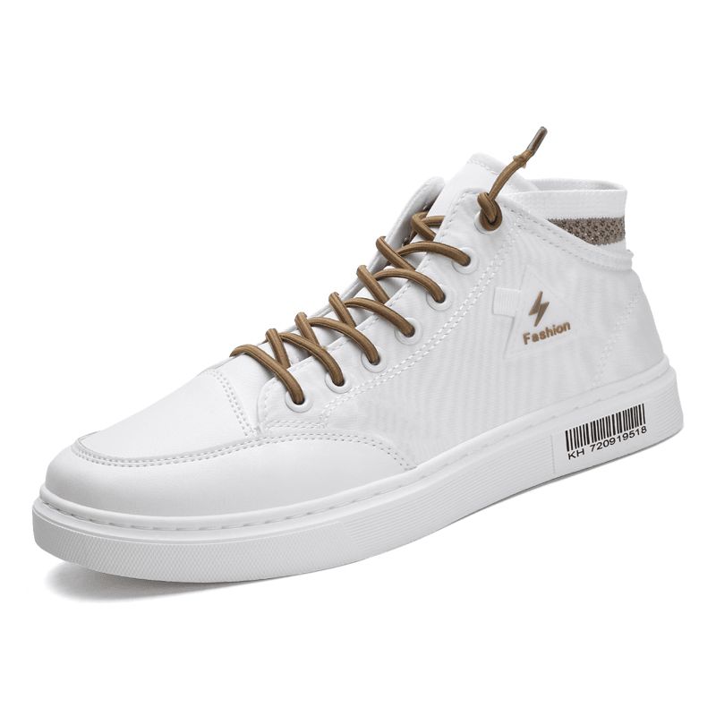 Menn Stilig Søm Lerret Comfy Pustende High Top Casual Joggesko