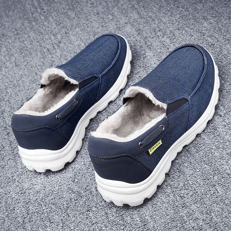 Menn Syklut Varm Behagelig Elastisk Slip-On Sport Casual Flat Sko