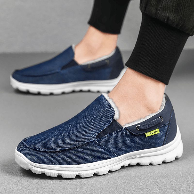 Menn Syklut Varm Behagelig Elastisk Slip-On Sport Casual Flat Sko