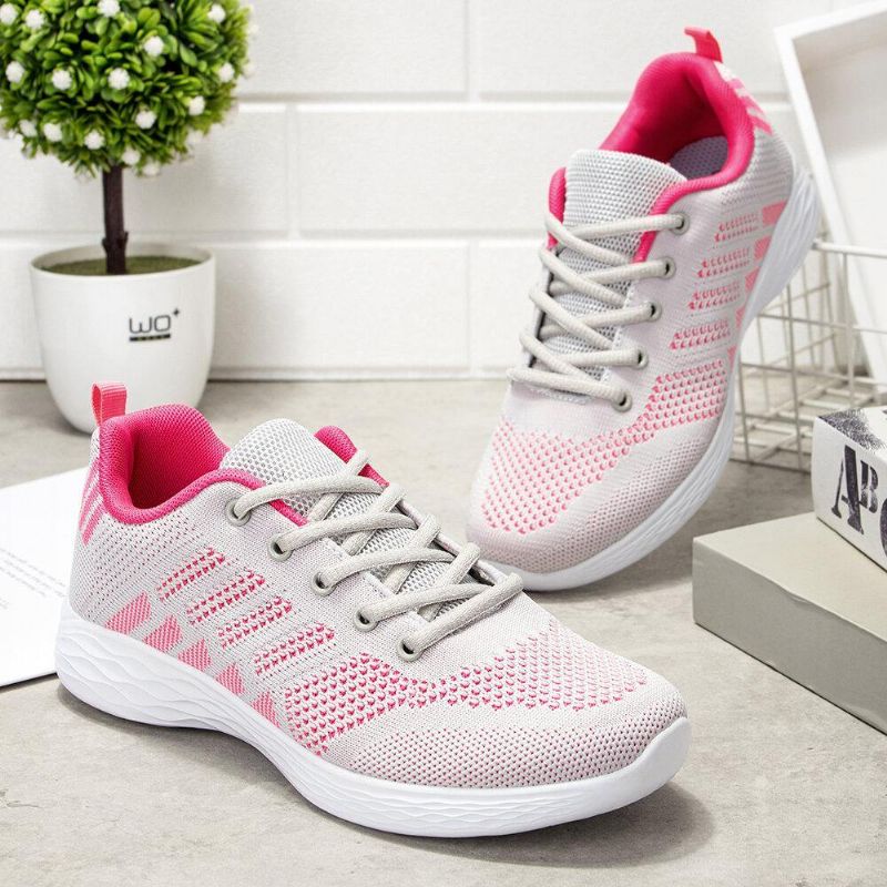 Stor Størrelse Dame Pustende Air Mesh Lace Up Running Casual Sko