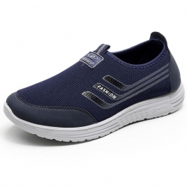 Strikket Stoff For Menn Pustende Behagelige Slip-On Casual Walking Sko